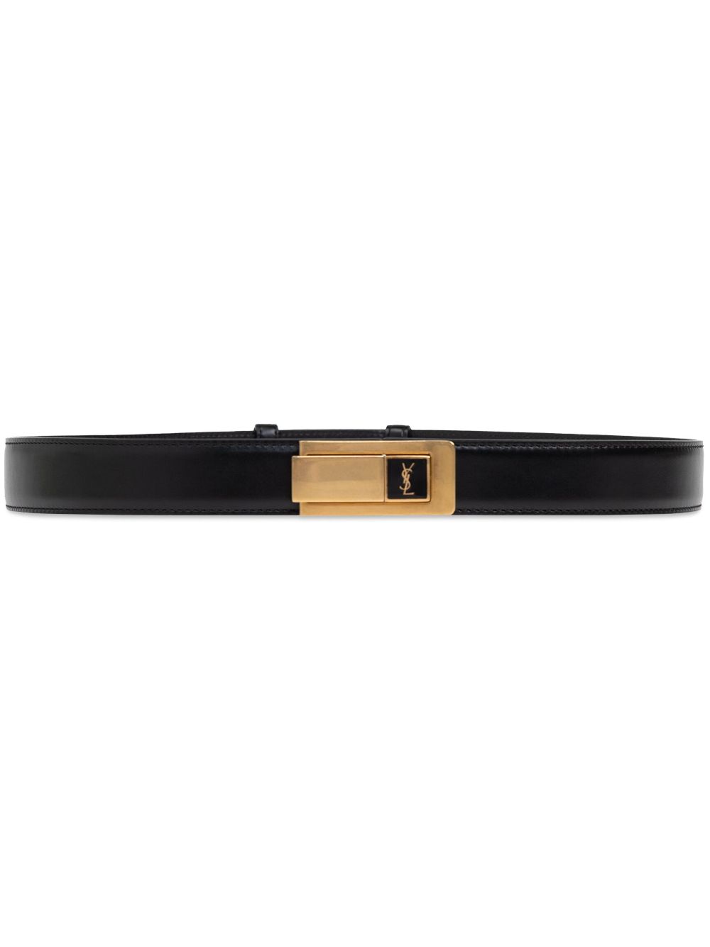 Saint Laurent gold-tone buckle leather belt - Black von Saint Laurent