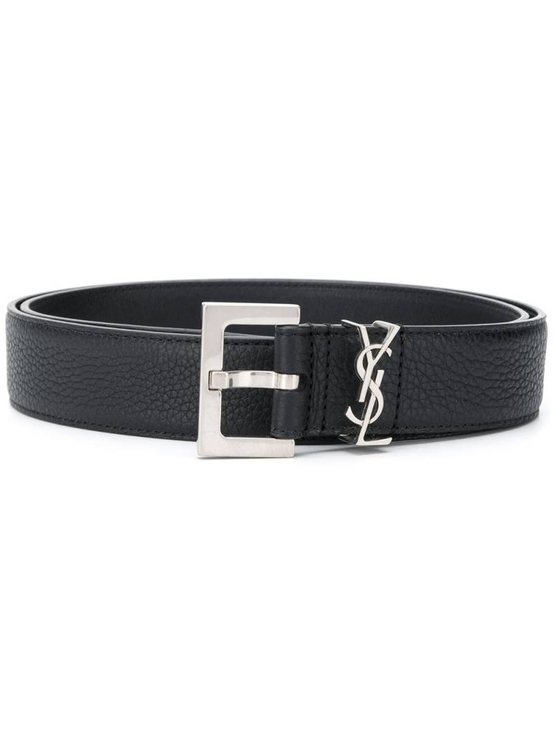 Saint Laurent grained leather belt - Black von Saint Laurent