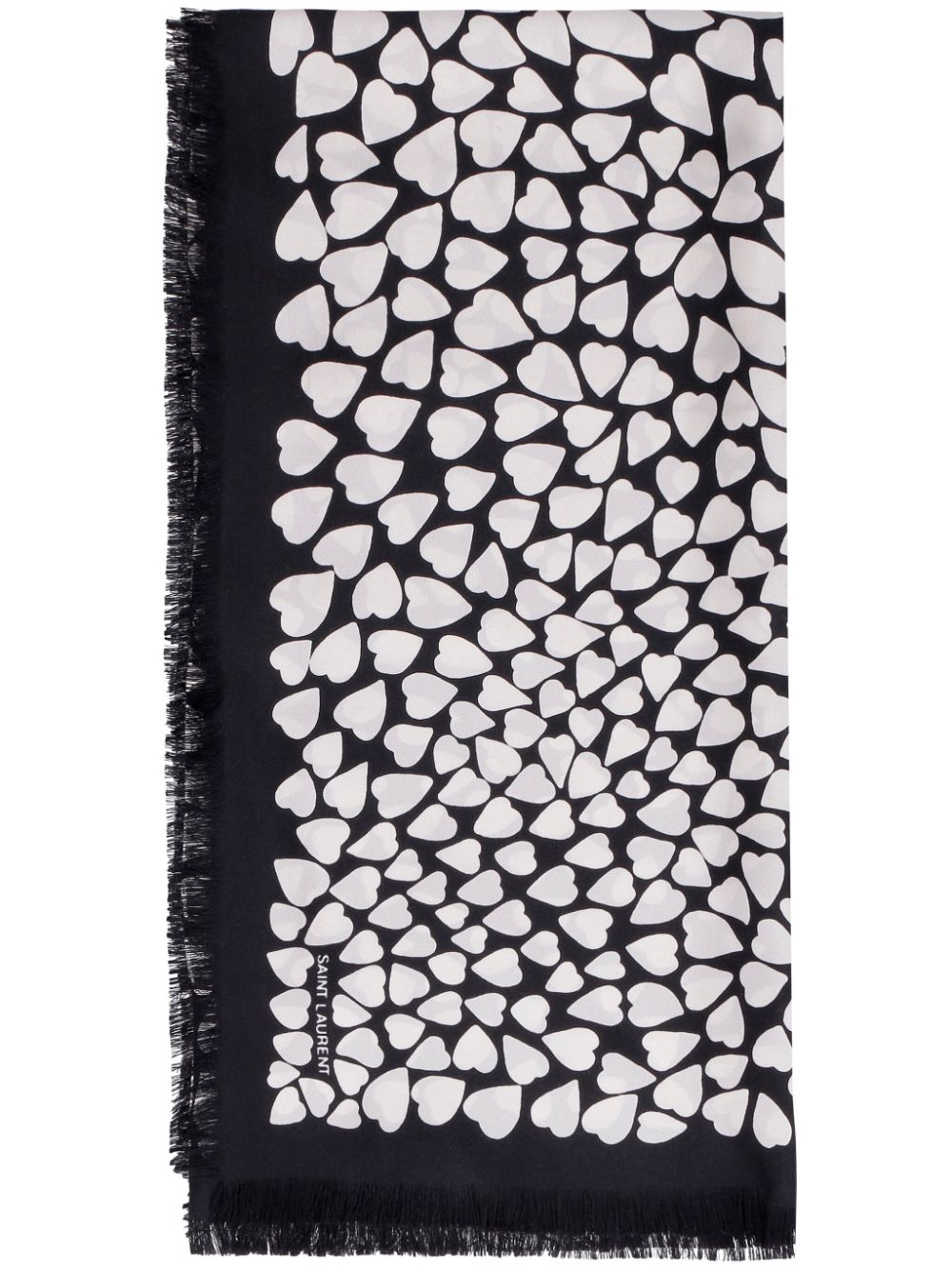 Saint Laurent hear-print bandana scarf - Black von Saint Laurent