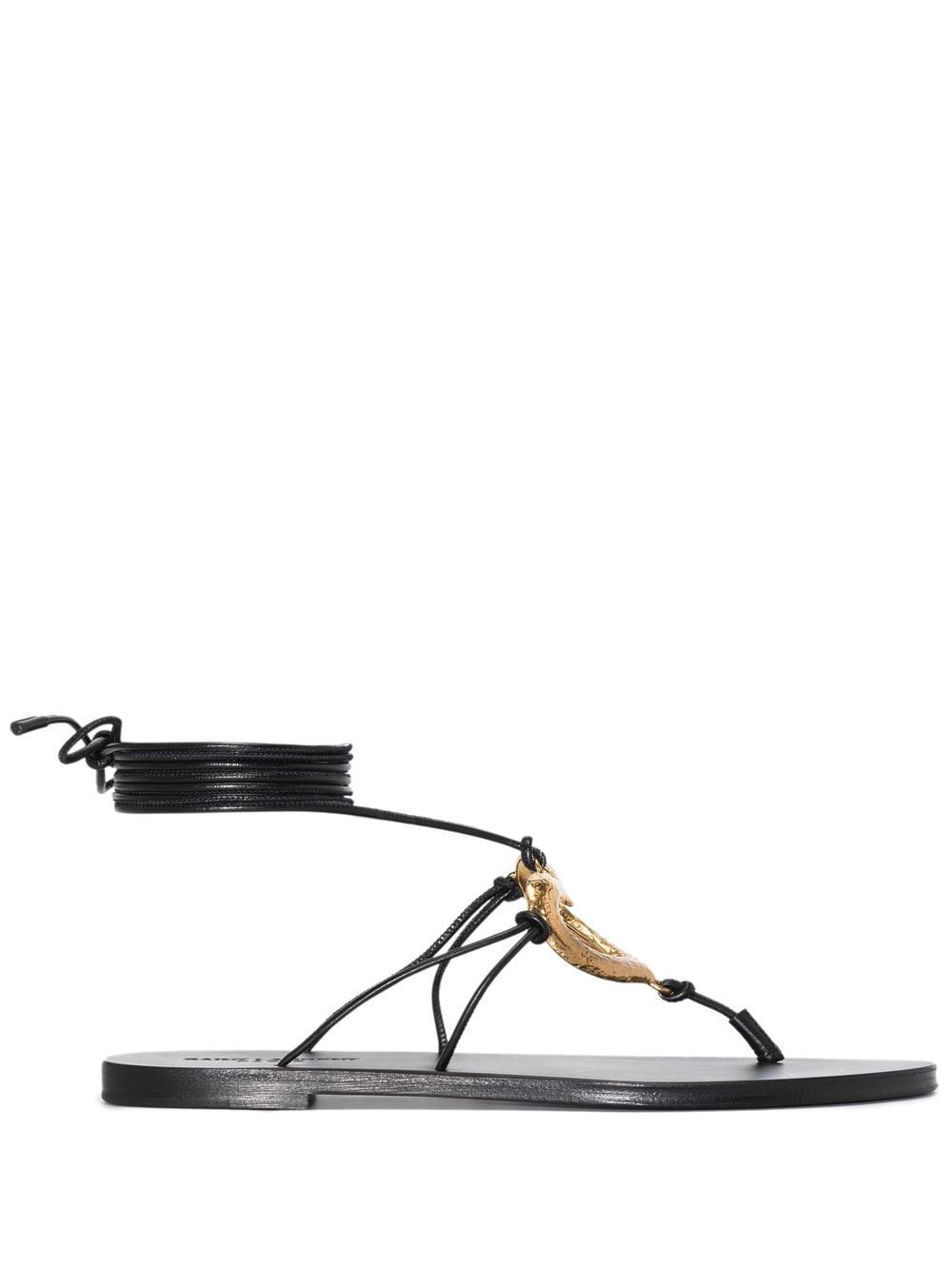 Saint Laurent heart-plaque sandals - Black von Saint Laurent