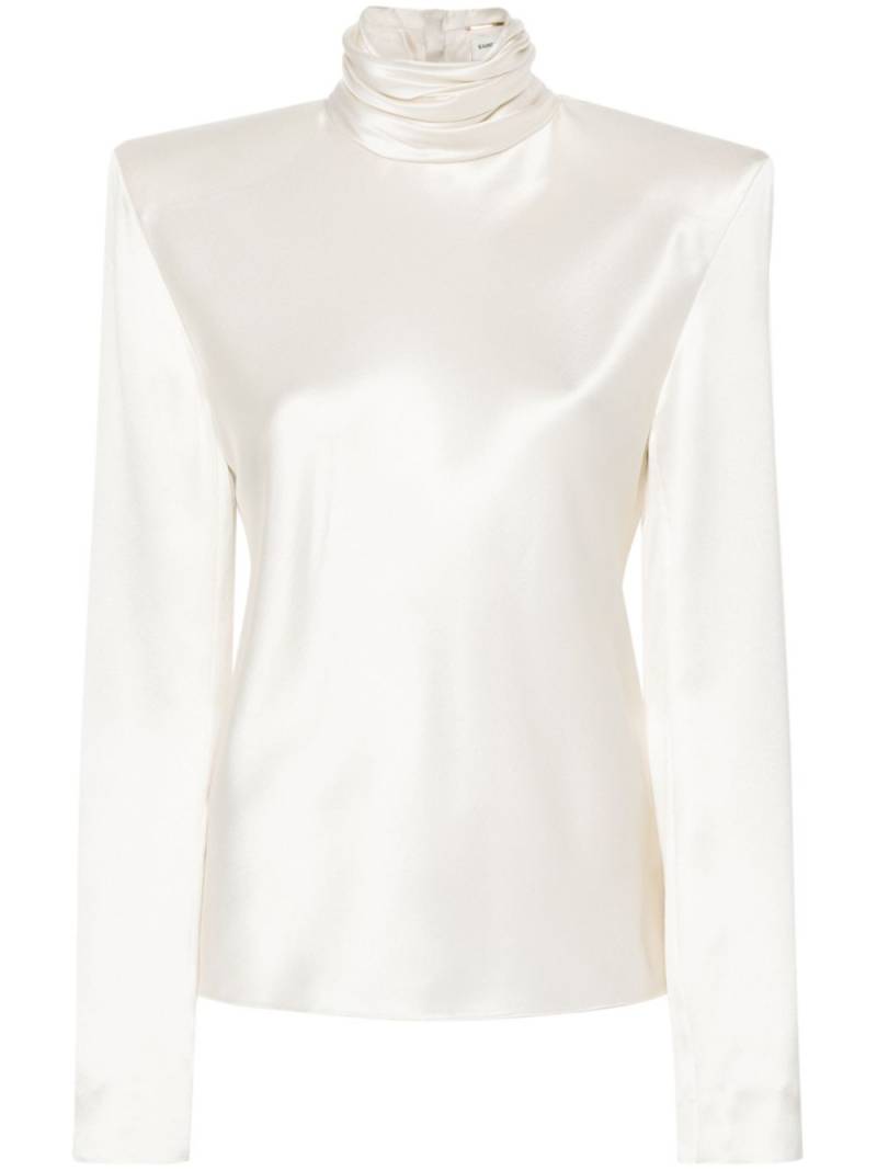 Saint Laurent high-neck satin top - Neutrals von Saint Laurent