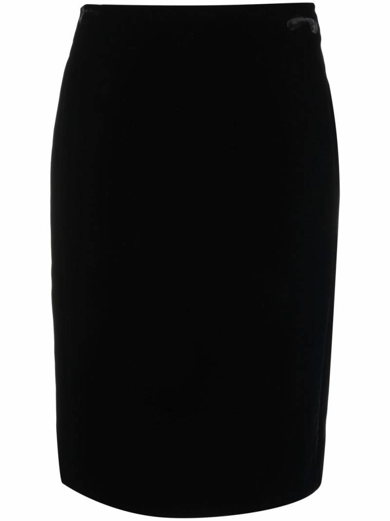 Saint Laurent high-waisted silk skirt - Black von Saint Laurent