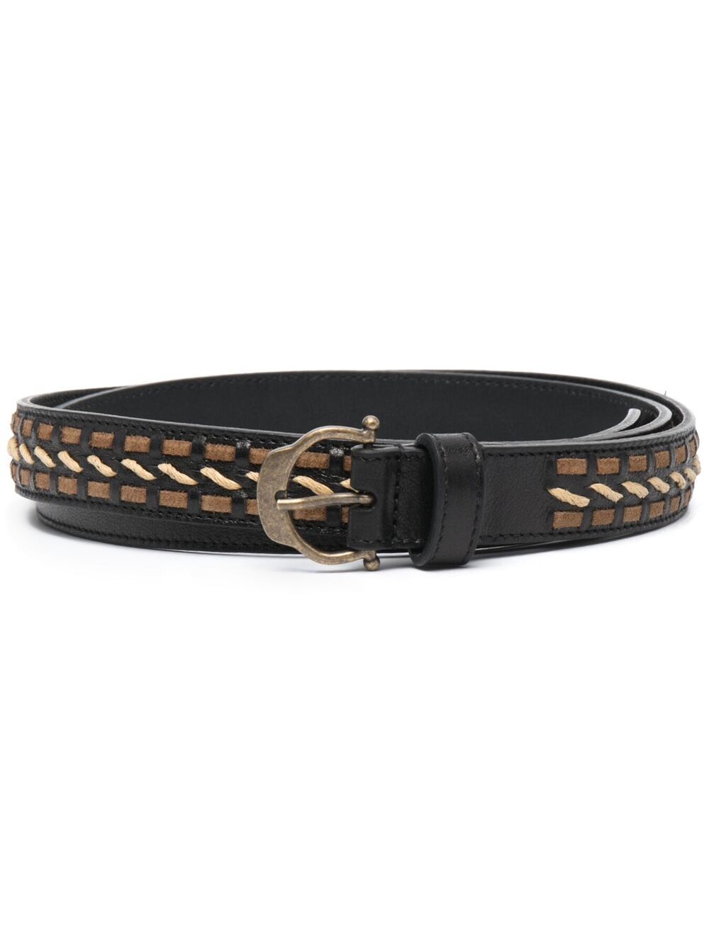 Saint Laurent horseshoe-buckle belt - Black von Saint Laurent