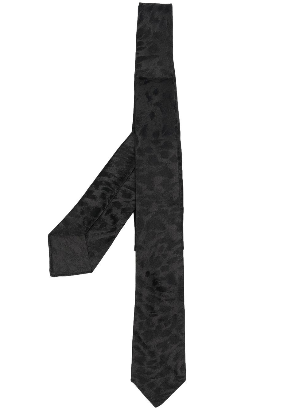 Saint Laurent jacquard-pattern silk tie - Black von Saint Laurent