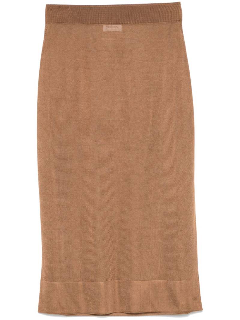 Saint Laurent knitted midi skirt - Brown von Saint Laurent