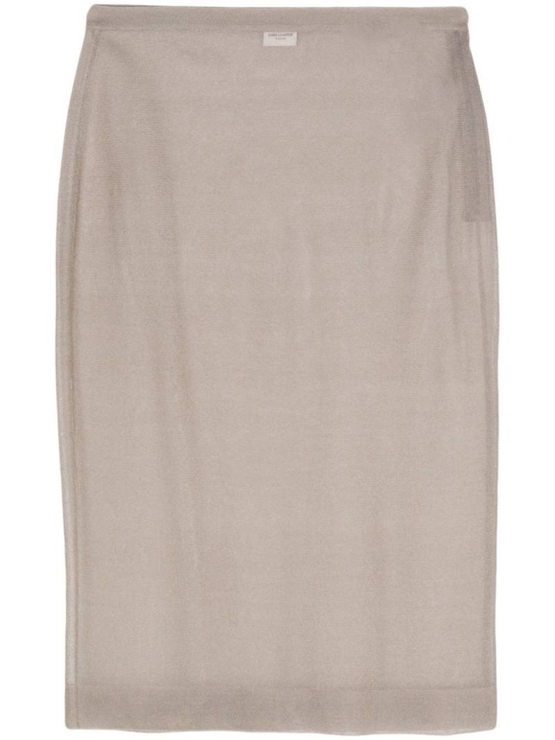 Saint Laurent knitted pencil midi skirt - Grey von Saint Laurent