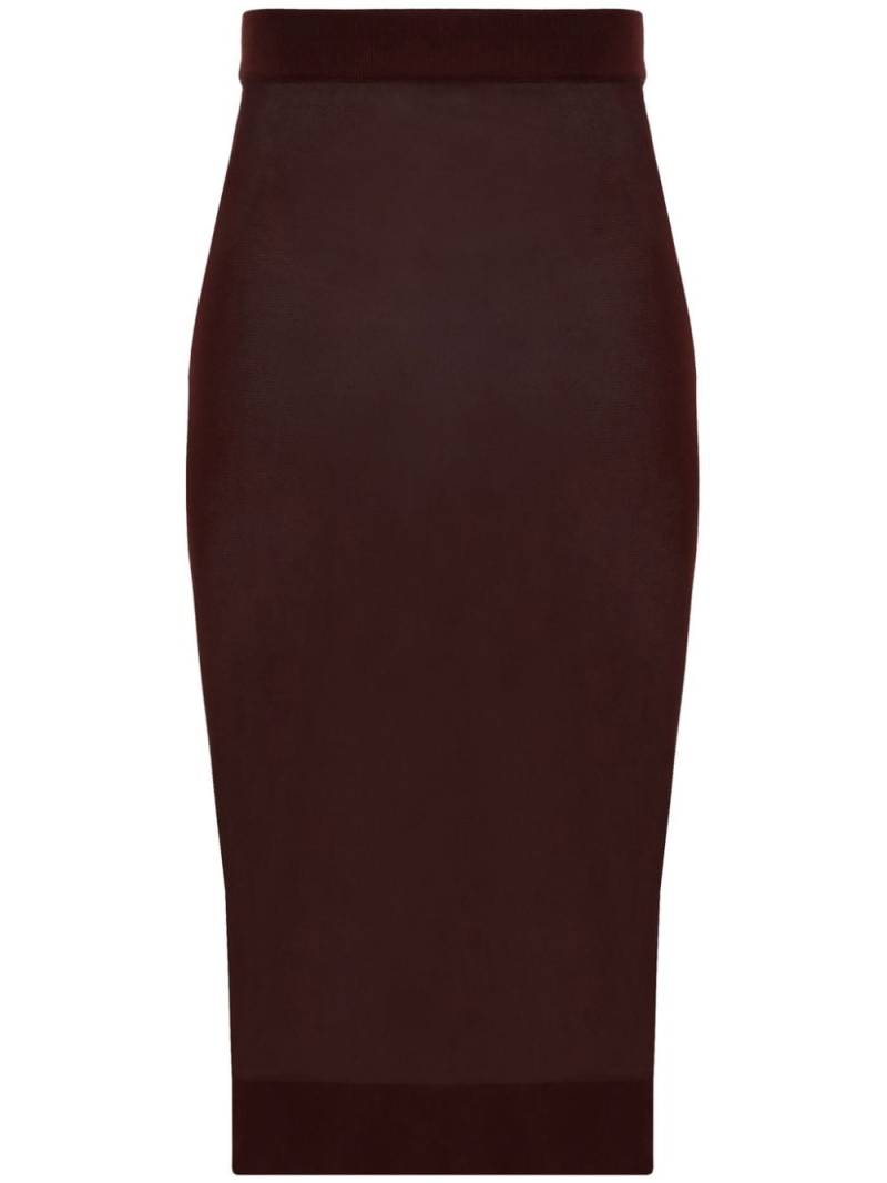 Saint Laurent knitted pencil skirt - Red von Saint Laurent