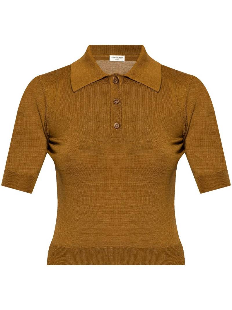 Saint Laurent knitted polo shirt - Brown von Saint Laurent