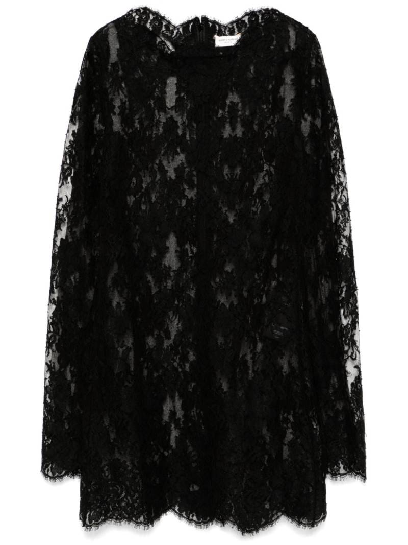 Saint Laurent lace mini dress - Black von Saint Laurent