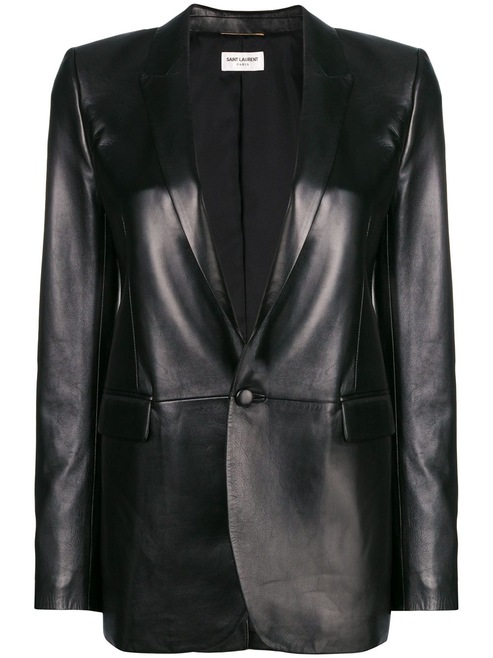 Saint Laurent leather blazer - Black von Saint Laurent