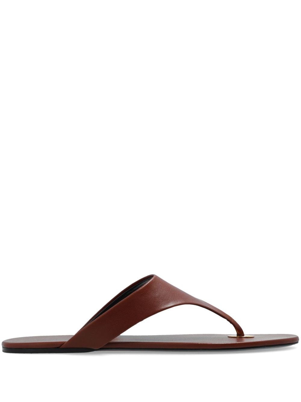 Saint Laurent leather thong slides - Brown von Saint Laurent