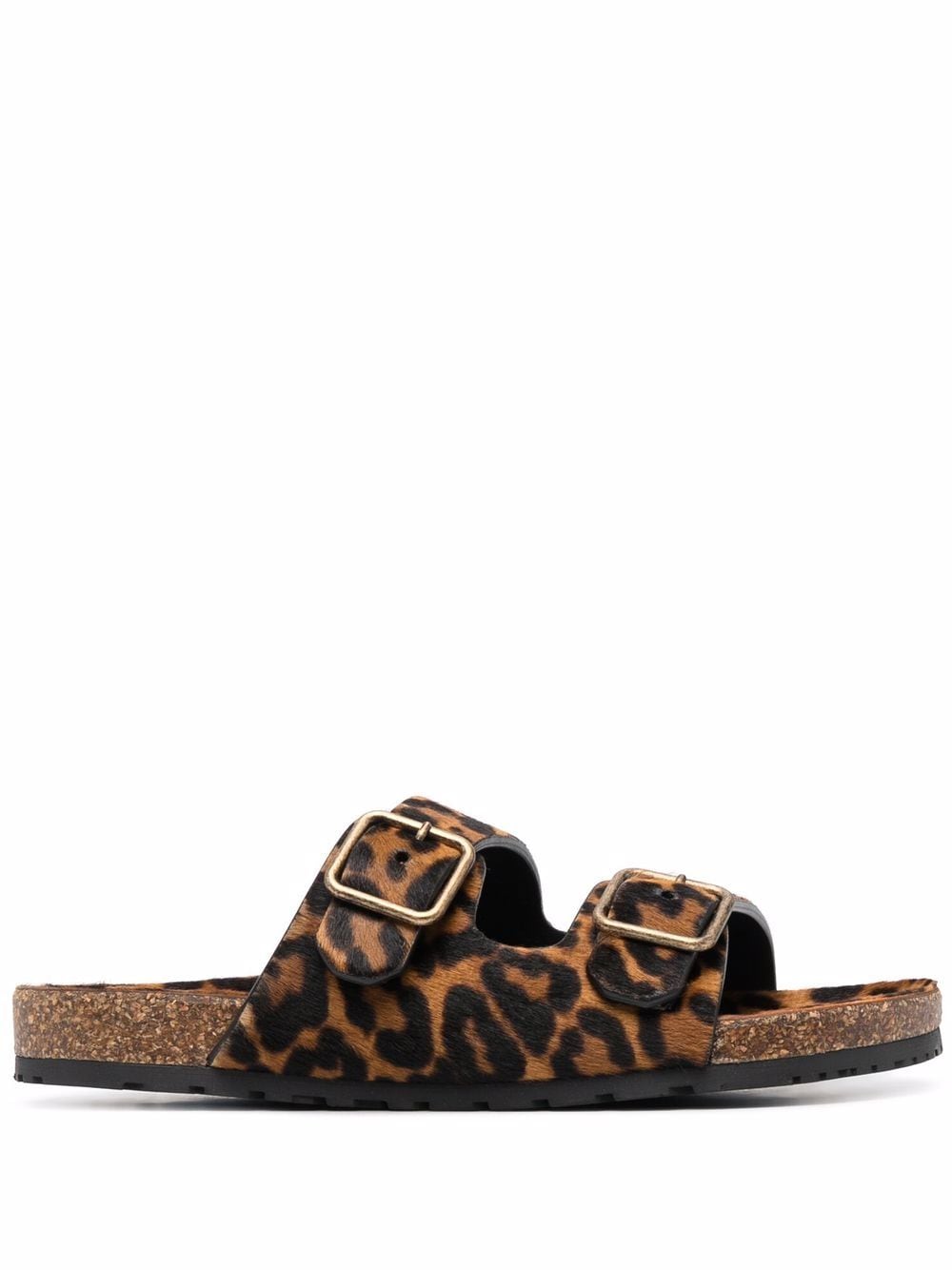 Saint Laurent leopard-print buckle sandals - Neutrals von Saint Laurent