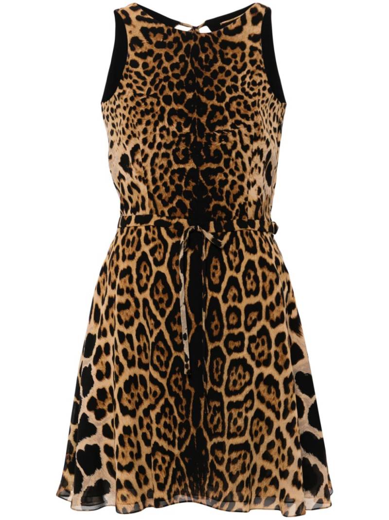 Saint Laurent leopard-print silk mini dress - Brown von Saint Laurent