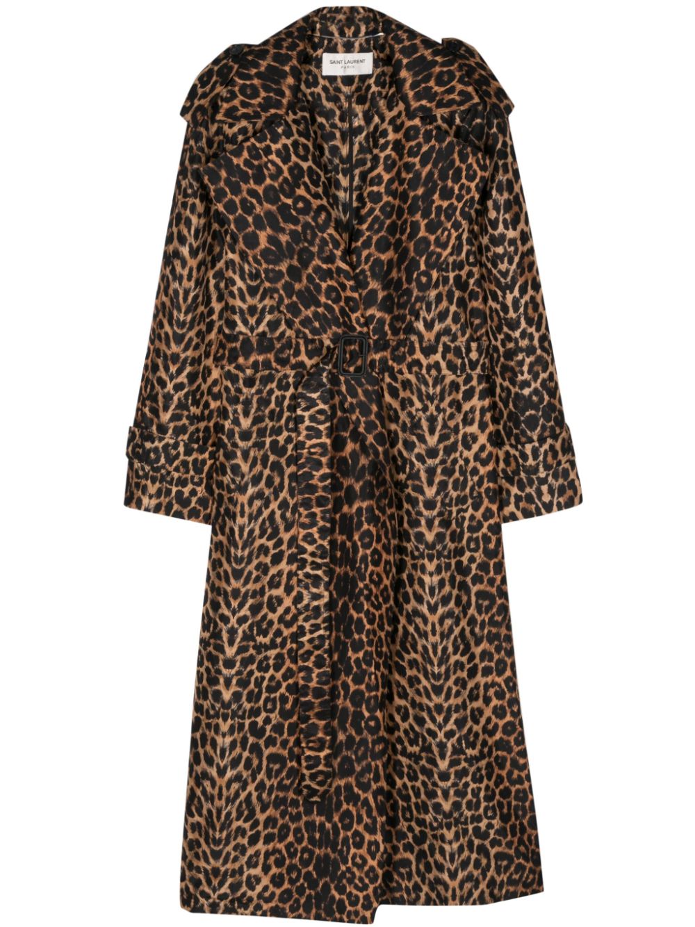 Saint Laurent leopard-print silk trench coat - Brown von Saint Laurent