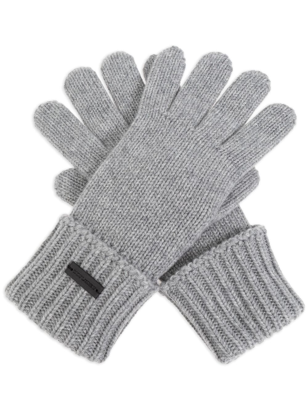 Saint Laurent logo-appliqué gloves - Grey von Saint Laurent