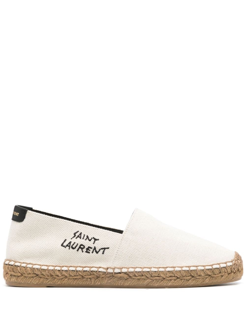 Saint Laurent logo-embroidered canvas espadrilles - Neutrals von Saint Laurent