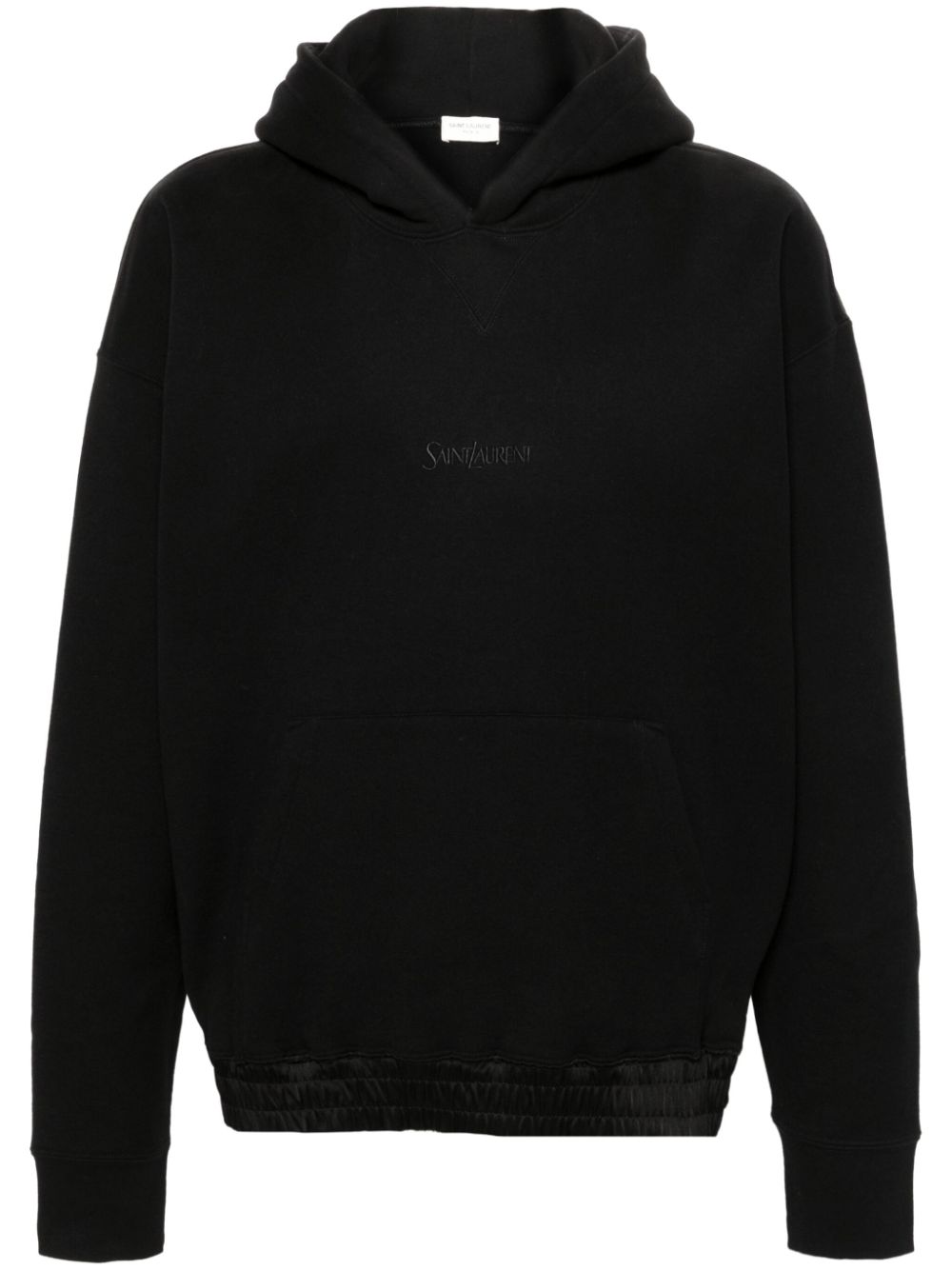 Saint Laurent logo-embroidered cotton hoodie - Black von Saint Laurent