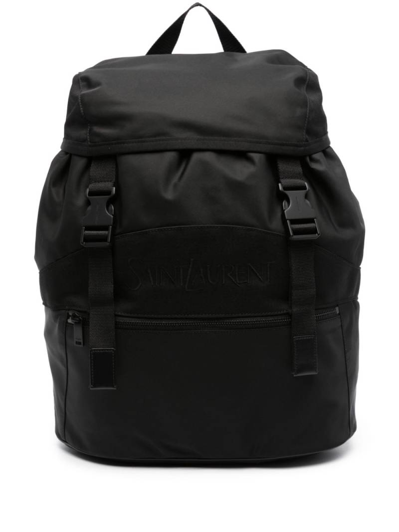 Saint Laurent logo-embroidered padded backpack - Black von Saint Laurent