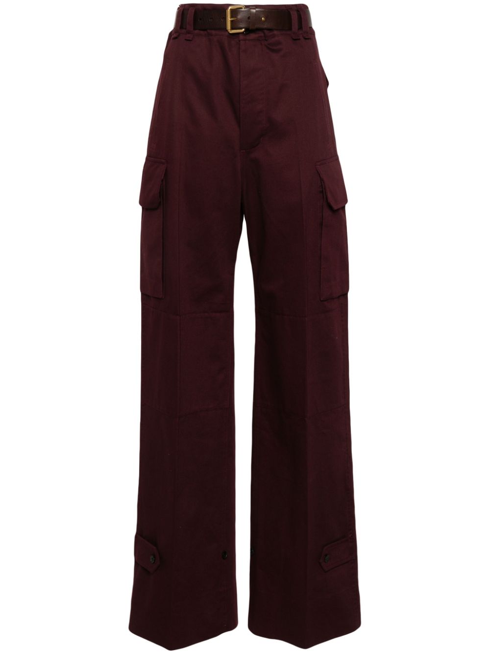 Saint Laurent logo-embroidered straight trousers - Purple von Saint Laurent