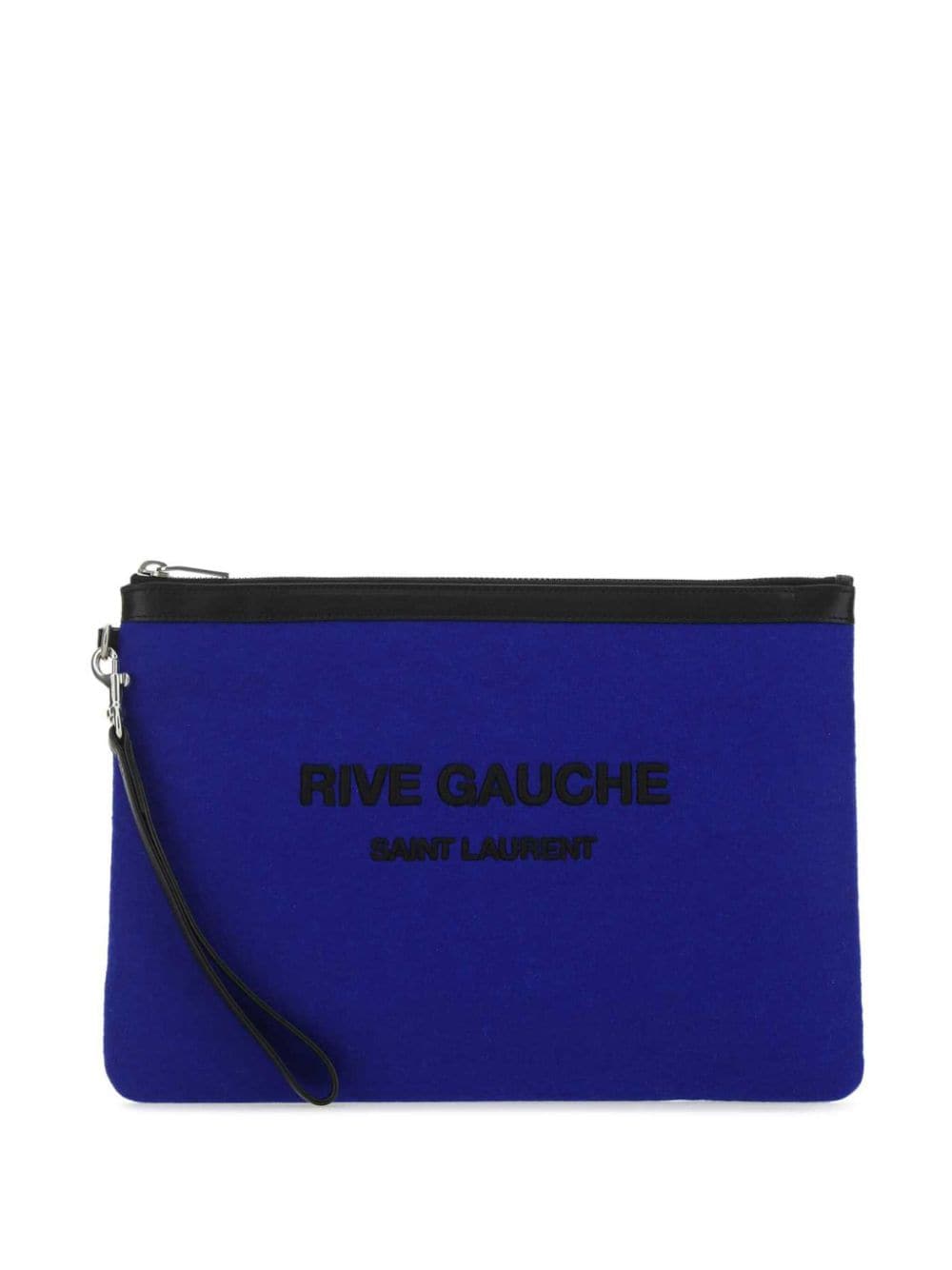 Saint Laurent logo lettering clutch bag - Blue von Saint Laurent