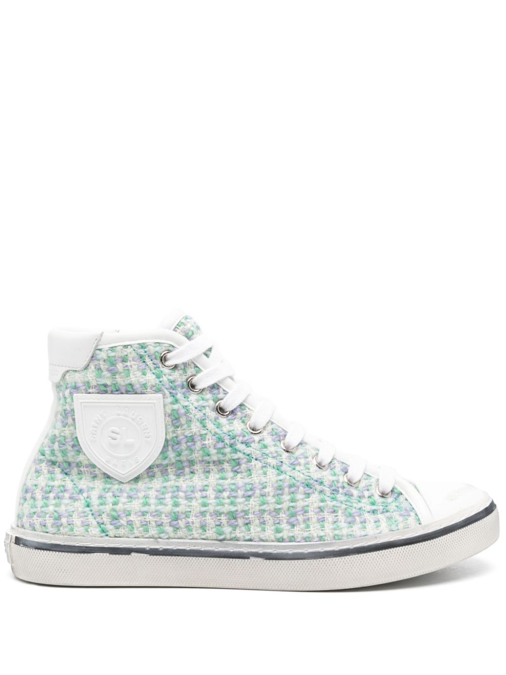 Saint Laurent logo-patch sneakers - Green von Saint Laurent