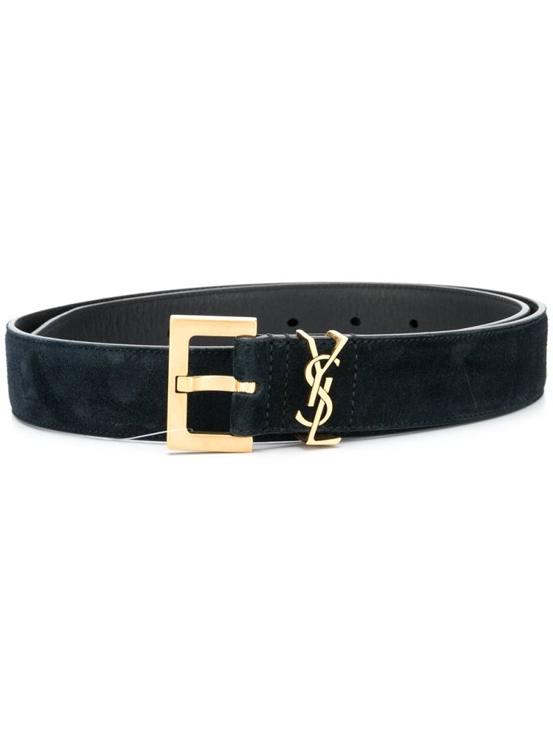 Saint Laurent logo plaque belt - Black von Saint Laurent