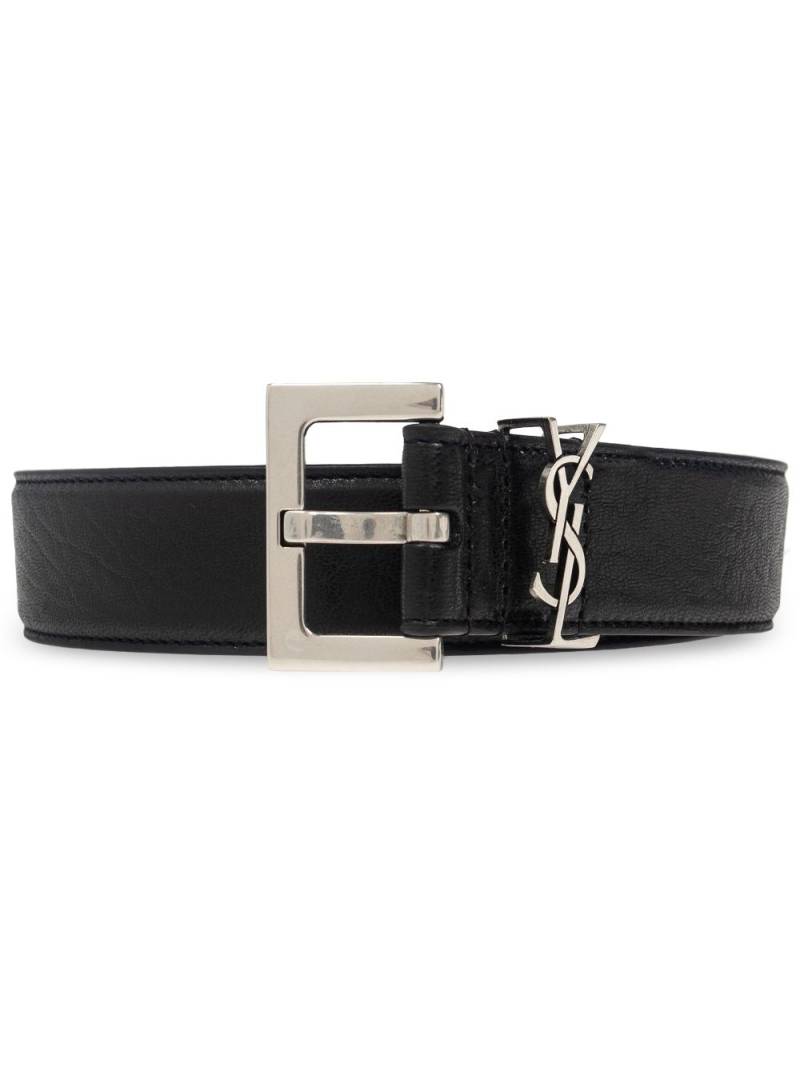 Saint Laurent logo-plaque belt - Black von Saint Laurent