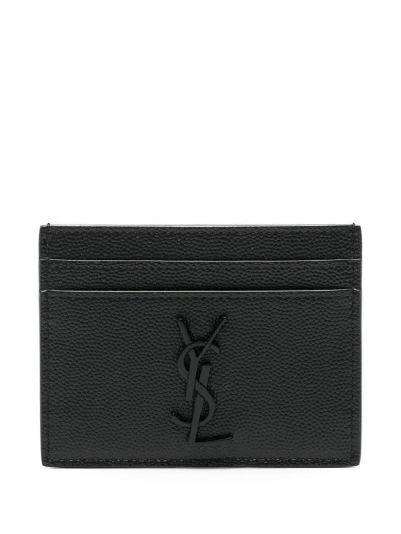 Saint Laurent Cassandre-logo leather cardholder - Black von Saint Laurent