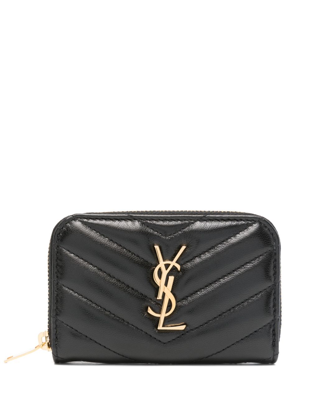 Saint Laurent Cassandre-plaque wallet - Black von Saint Laurent