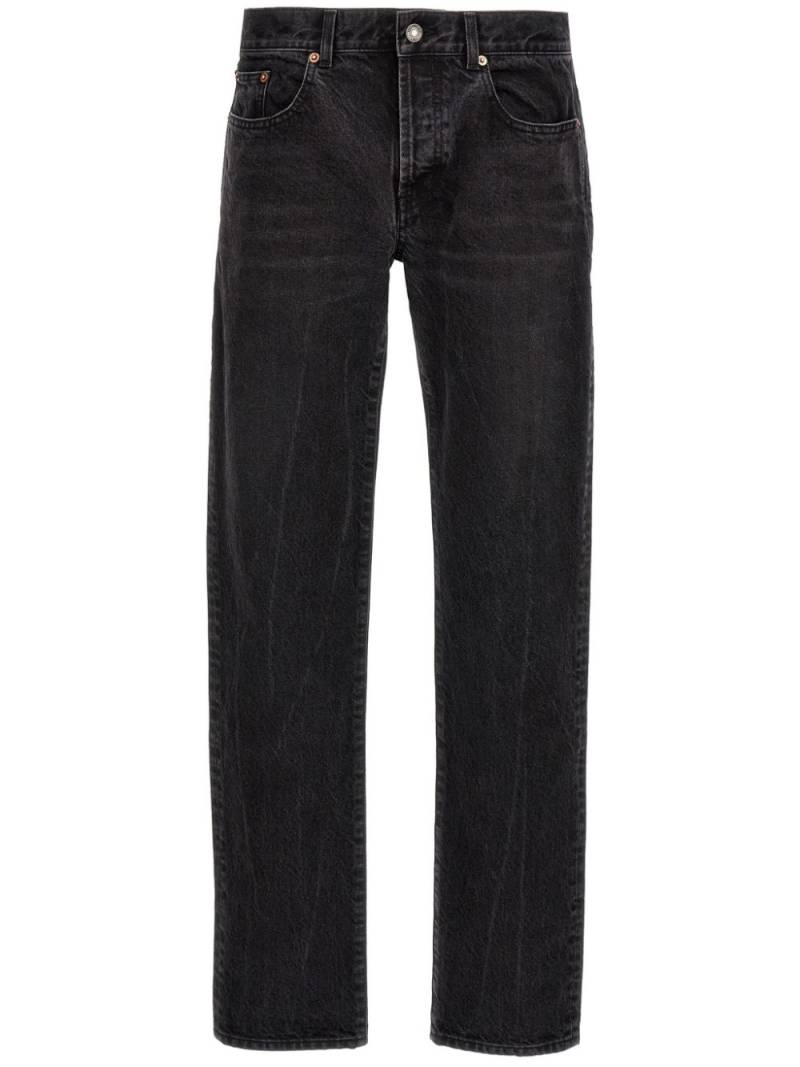 Saint Laurent logo-plaque straight-leg jeans - Black von Saint Laurent