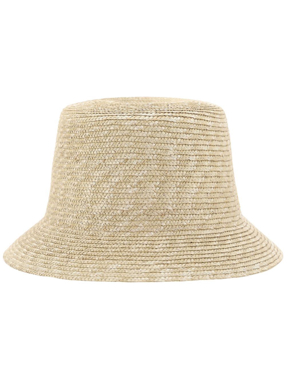 Saint Laurent logo-plaque straw bucket hat - Neutrals von Saint Laurent