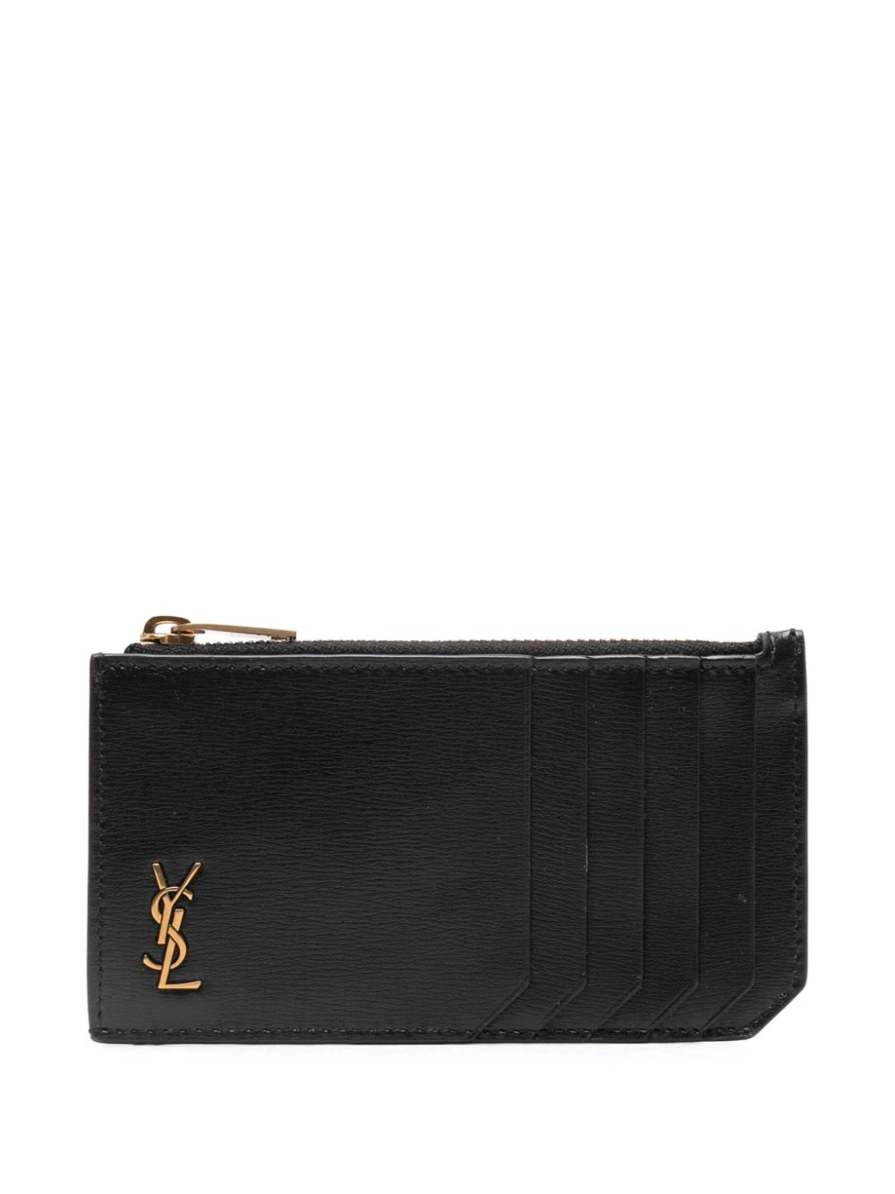 Saint Laurent Tiny Cassandre card holder - Black von Saint Laurent