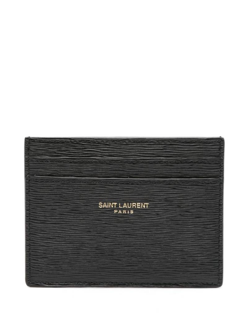 Saint Laurent logo-stamp card holder - Black von Saint Laurent