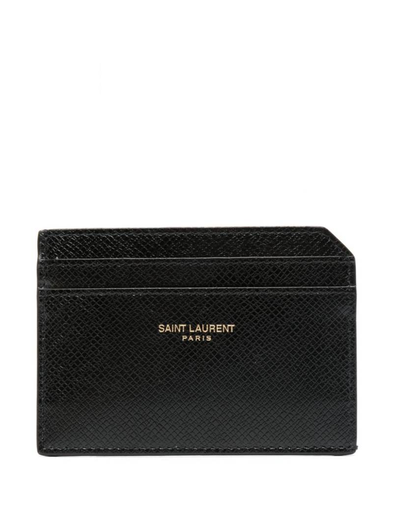 Saint Laurent logo-print leather cardholder - Black von Saint Laurent