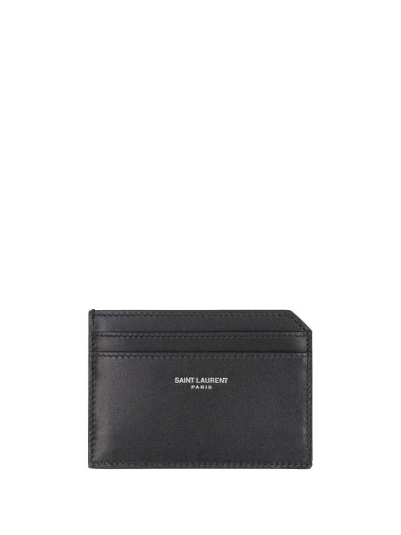 Saint Laurent logo-print leather cardholder - Black von Saint Laurent