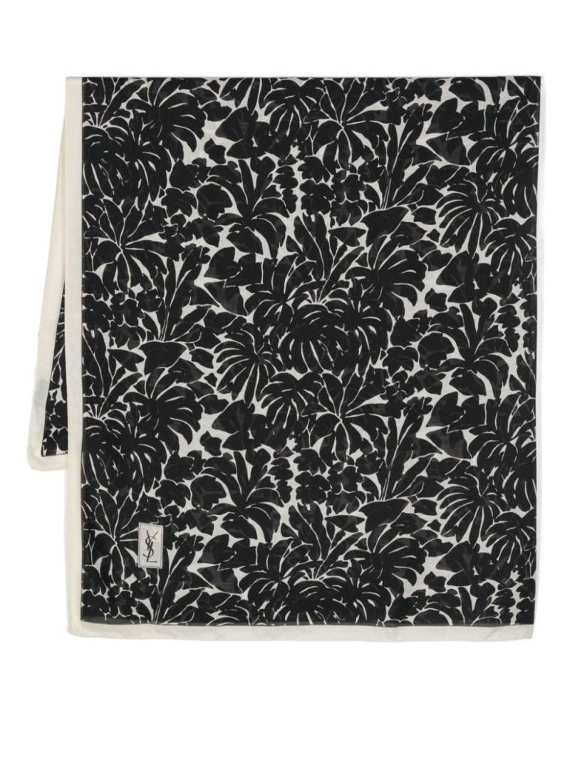 Saint Laurent logo-print scarf - Black von Saint Laurent