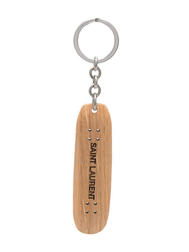 Saint Laurent logo-print skateboard key ring - Brown von Saint Laurent