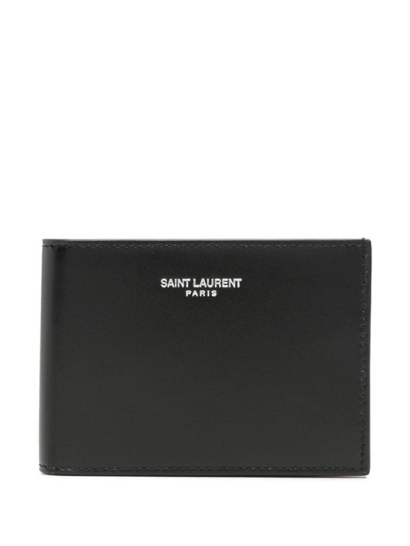 Saint Laurent logo-stamp leather wallet - Black von Saint Laurent