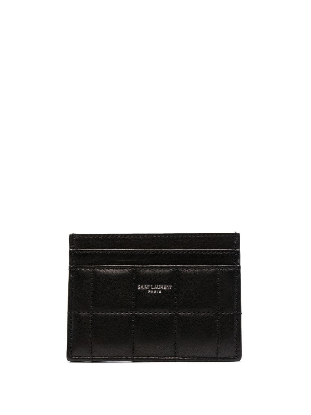 Saint Laurent logo-stamp quilted card holder - Black von Saint Laurent