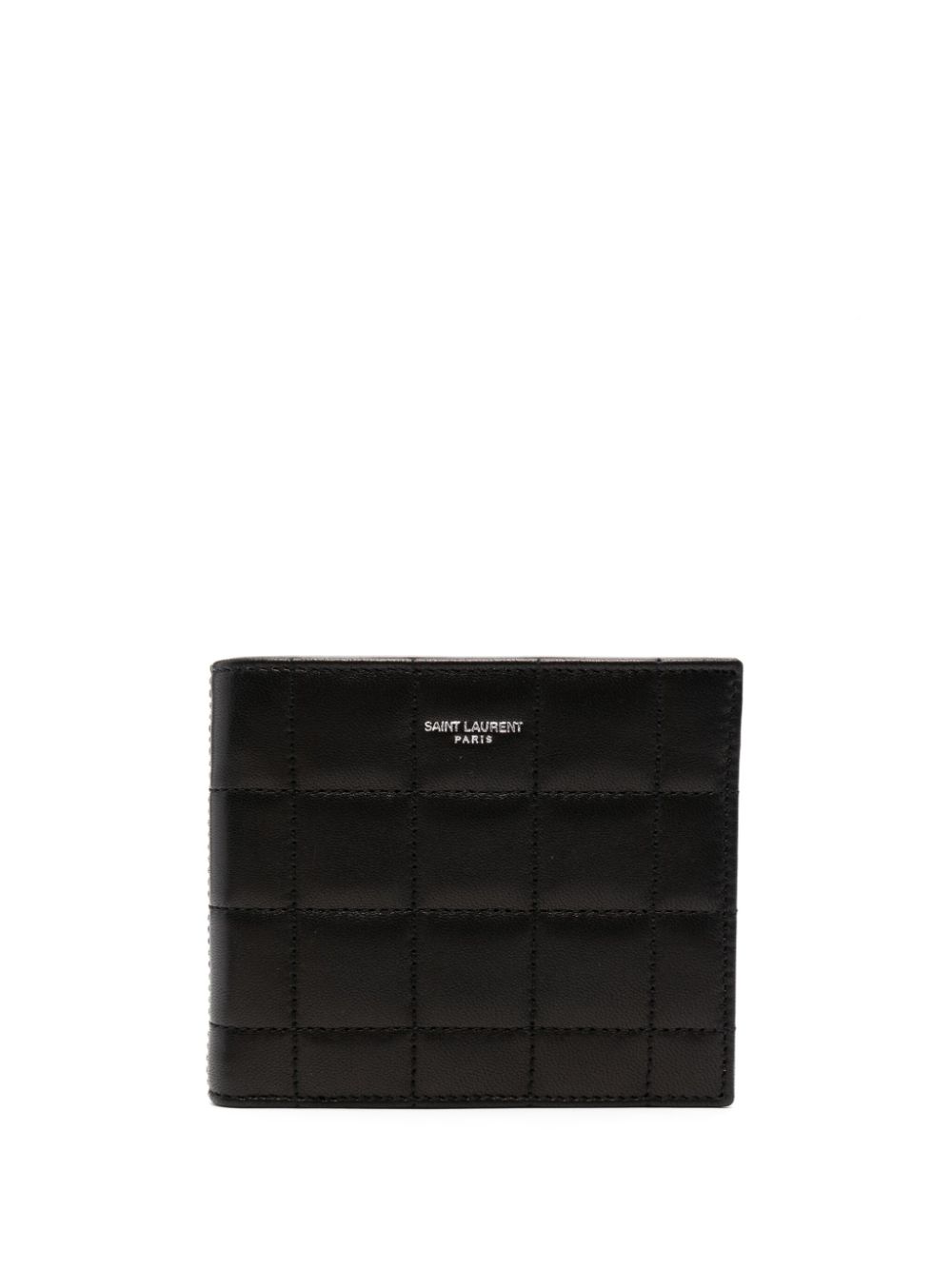 Saint Laurent logo-stamp quilted leather wallet - Black von Saint Laurent