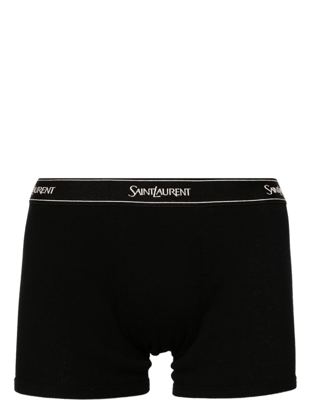 Saint Laurent logo-waistband fine-ribbed boxers - Black von Saint Laurent