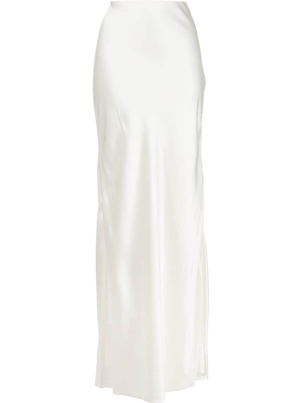 Saint Laurent long silk skirt - White von Saint Laurent