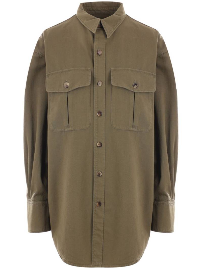 Saint Laurent long-sleeve cotton shirt - Green von Saint Laurent