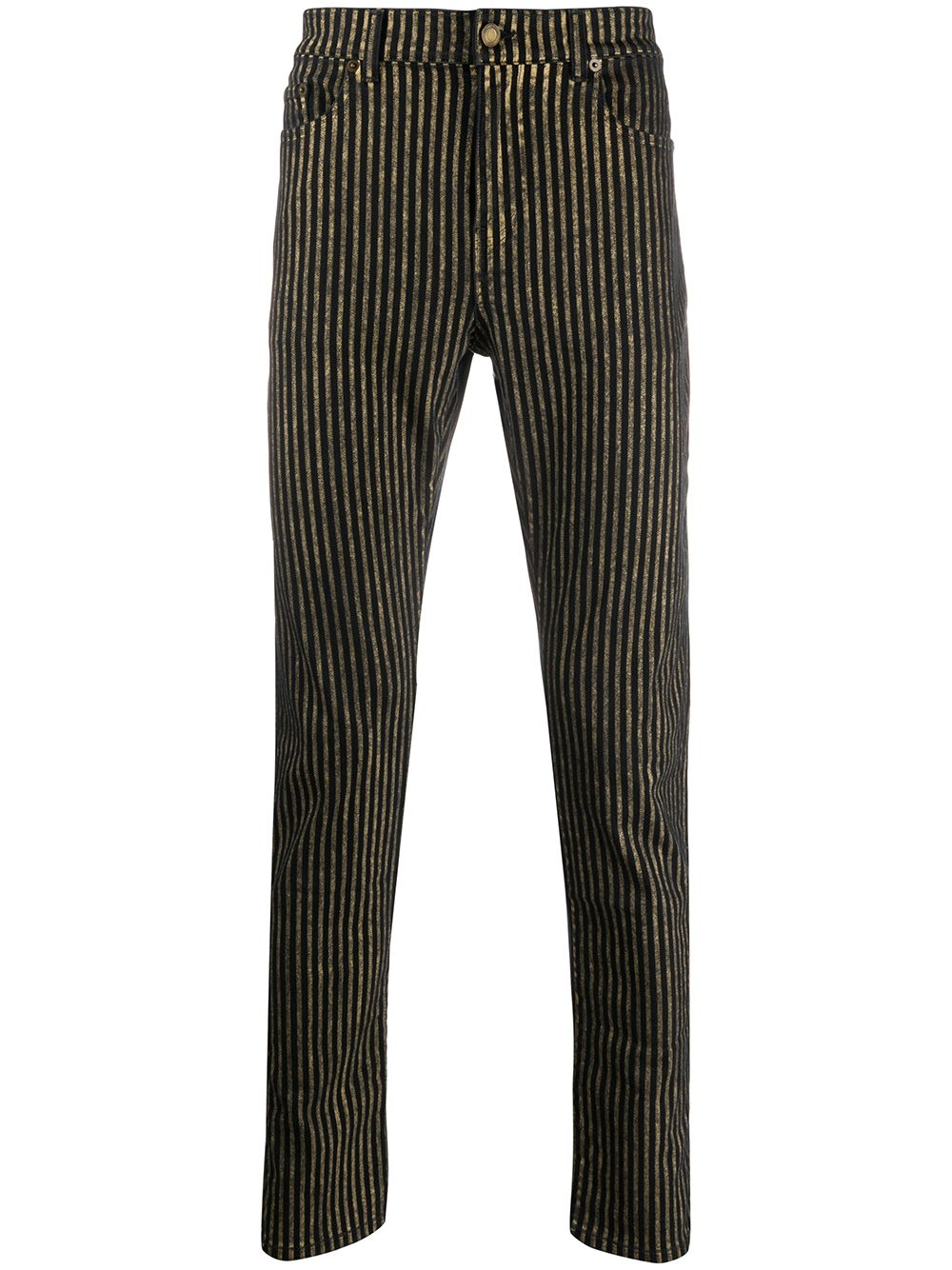 Saint Laurent metallic striped jeans - Black von Saint Laurent