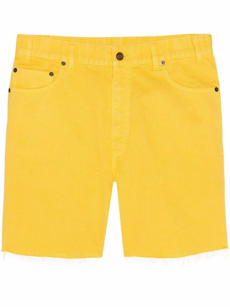 Saint Laurent mid-rise denim shorts - Yellow von Saint Laurent