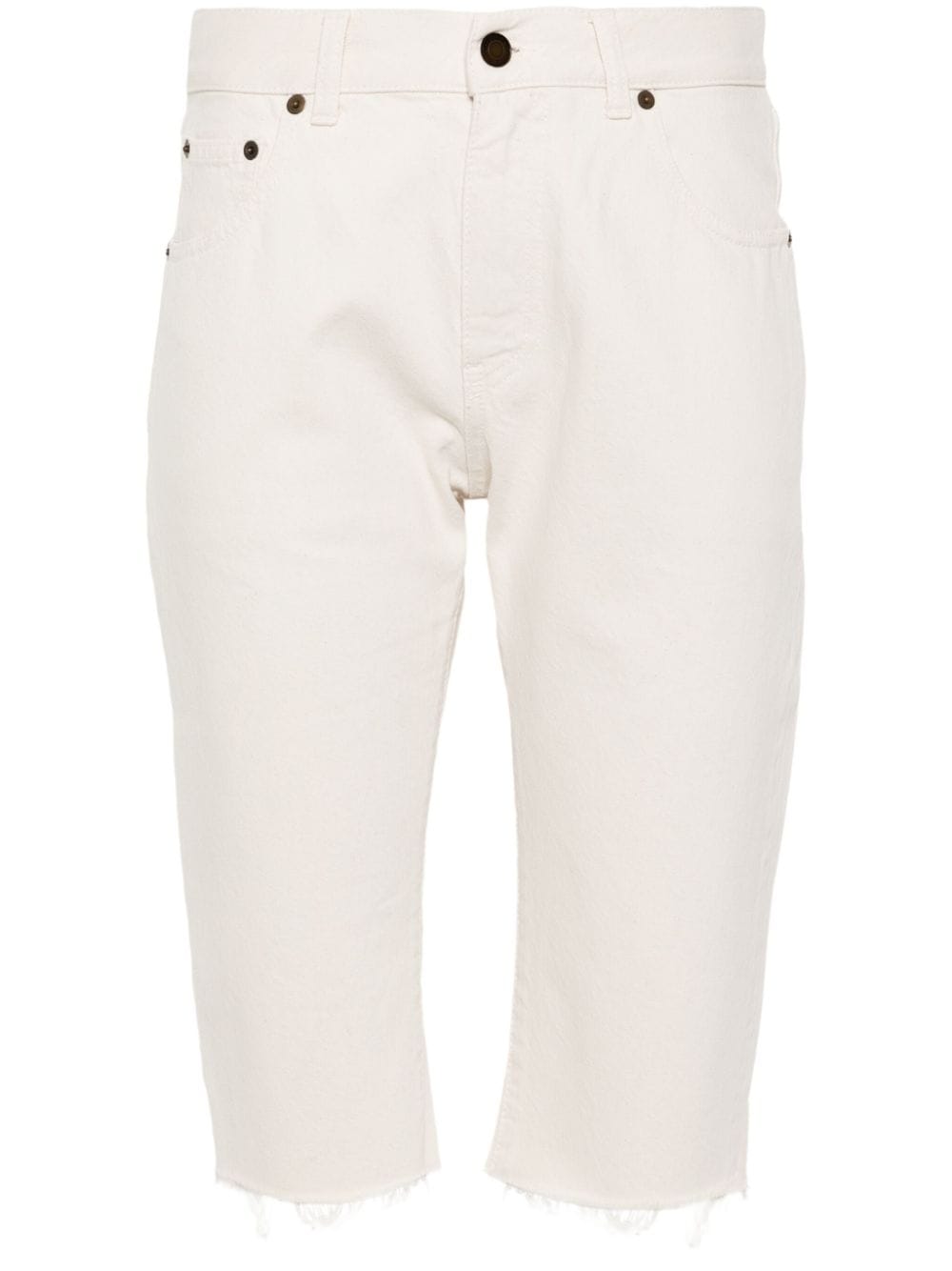 Saint Laurent mid-rise knee-length shorts - White von Saint Laurent