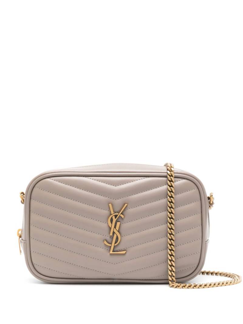 Saint Laurent mini Lou leather crossbody bag - Grey von Saint Laurent