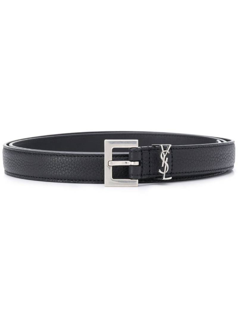 Saint Laurent monogram appliqué adjustable belt - Black von Saint Laurent