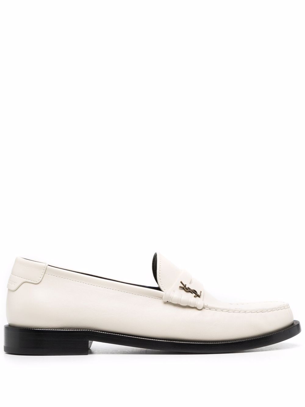 Saint Laurent monogram plaque loafers - Neutrals von Saint Laurent