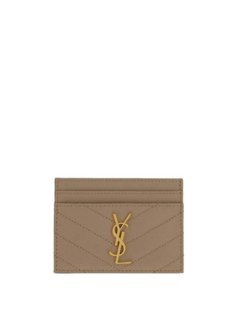 Saint Laurent monogram quilted cardholder - Neutrals von Saint Laurent